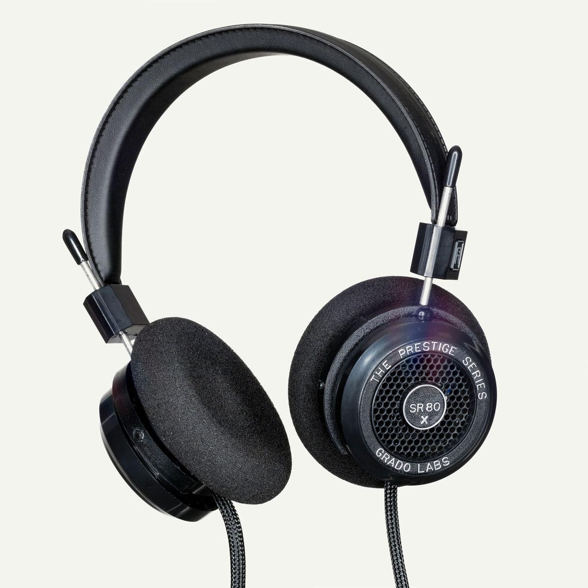 GRADO SR80x Stereo Headphones, Wired, Open Back Design, angled